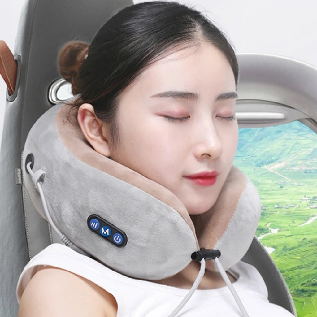U Shaped Electric Neck Massage Pillow Cordless Travel Neck Massager (1 Pc)