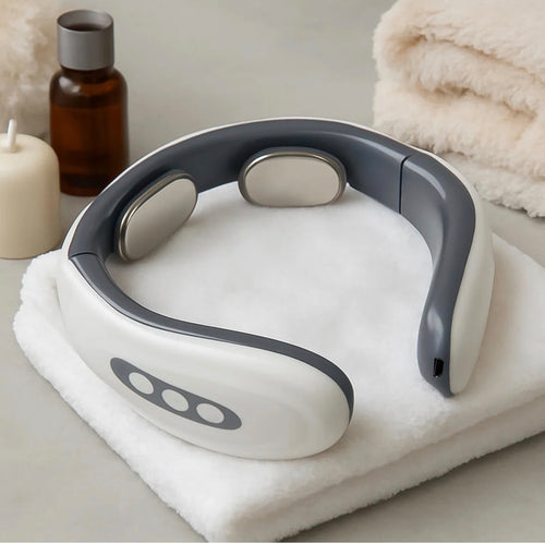 2 Heads Smart Electric Neck And Back Pulse Massager (1 Pc  Mix Design)