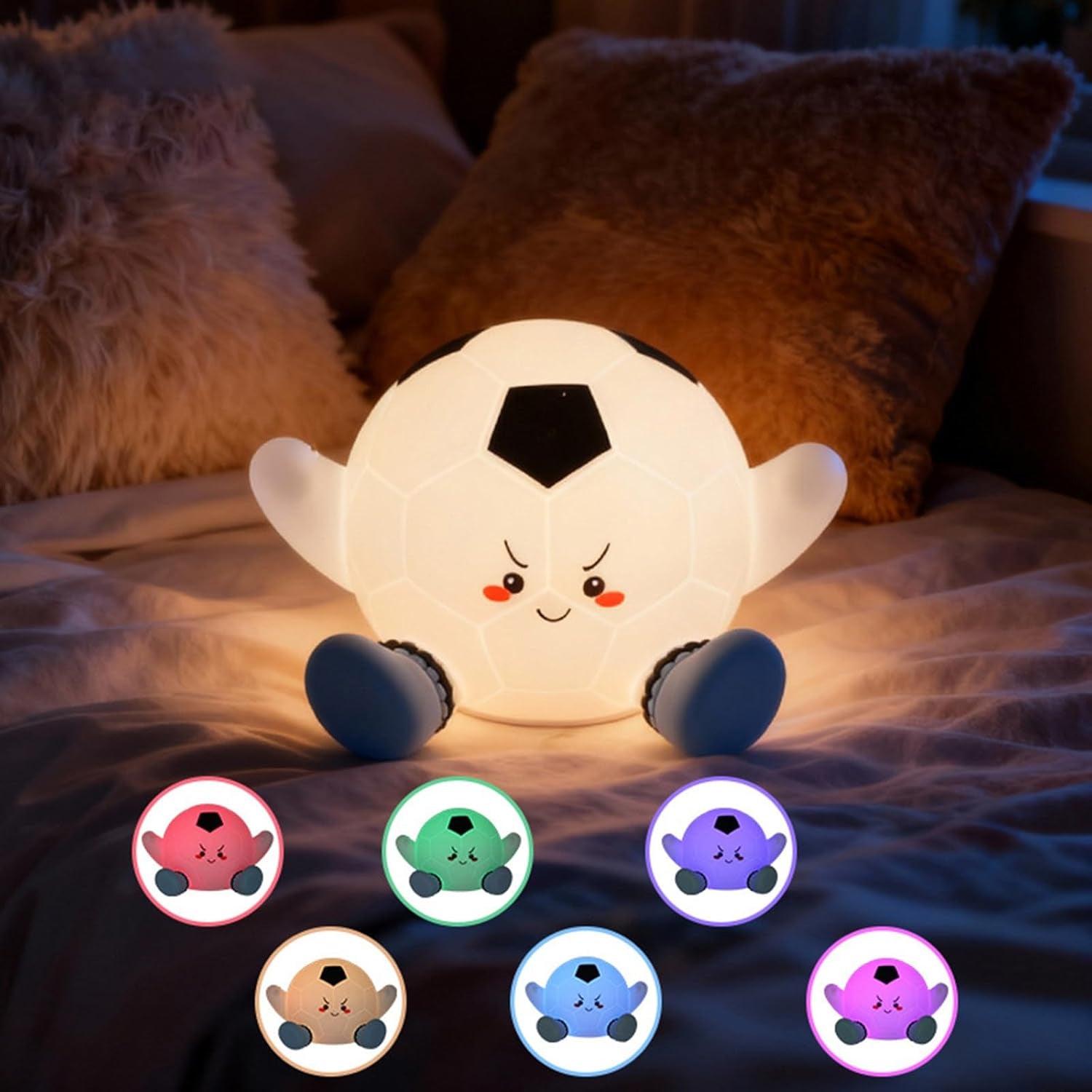 Silicone Soccer Ball Pat Night Light (1 Pc)